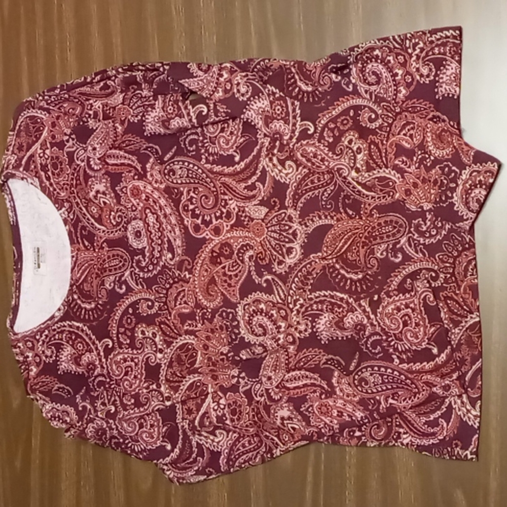St. John's Bay Paisley Print Long Sleeve Tee Size XL
